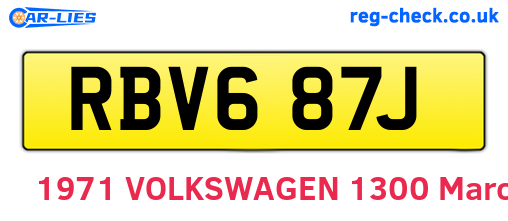 RBV687J are the vehicle registration plates.