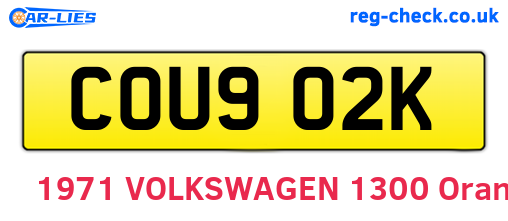 COU902K are the vehicle registration plates.