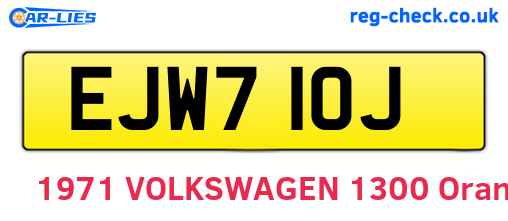 EJW710J are the vehicle registration plates.