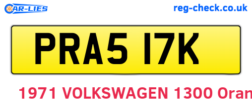 PRA517K are the vehicle registration plates.