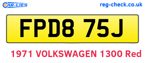 FPD875J are the vehicle registration plates.