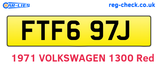 FTF697J are the vehicle registration plates.