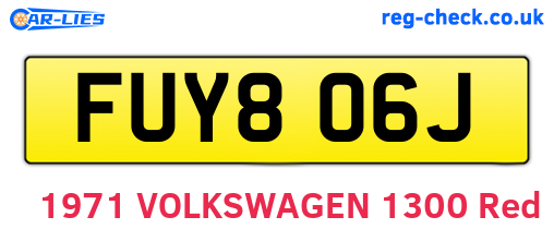 FUY806J are the vehicle registration plates.