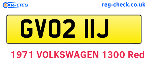 GVO211J are the vehicle registration plates.