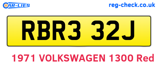 RBR332J are the vehicle registration plates.