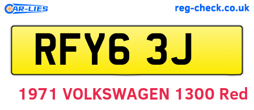 RFY63J are the vehicle registration plates.