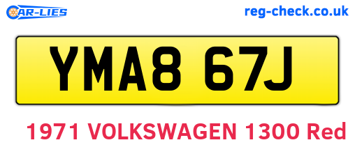 YMA867J are the vehicle registration plates.