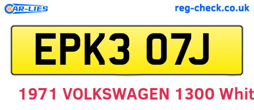EPK307J are the vehicle registration plates.