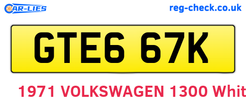 GTE667K are the vehicle registration plates.