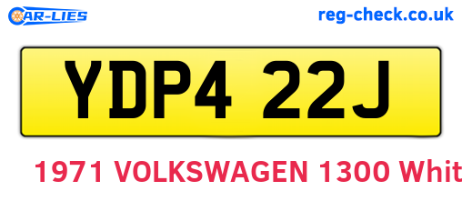 YDP422J are the vehicle registration plates.