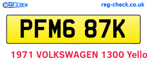 PFM687K are the vehicle registration plates.