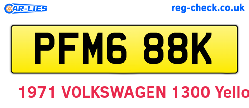 PFM688K are the vehicle registration plates.