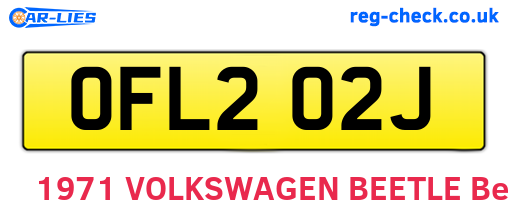 OFL202J are the vehicle registration plates.