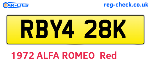RBY428K are the vehicle registration plates.