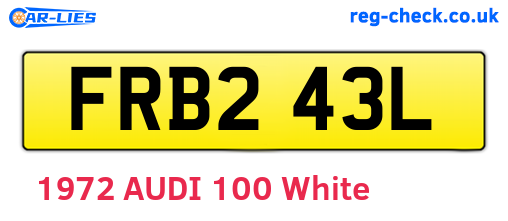 FRB243L are the vehicle registration plates.