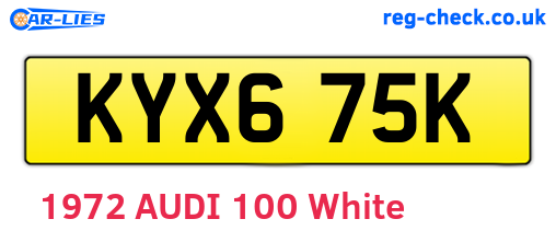 KYX675K are the vehicle registration plates.