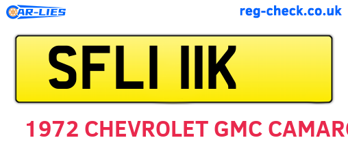 SFL111K are the vehicle registration plates.
