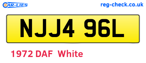 NJJ496L are the vehicle registration plates.