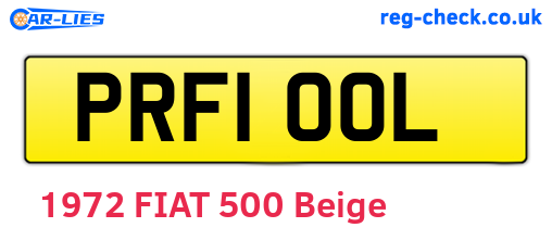 PRF100L are the vehicle registration plates.