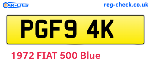PGF94K are the vehicle registration plates.