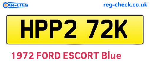 HPP272K are the vehicle registration plates.