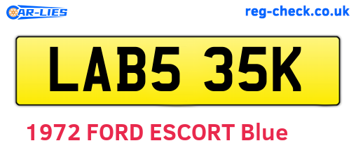 LAB535K are the vehicle registration plates.