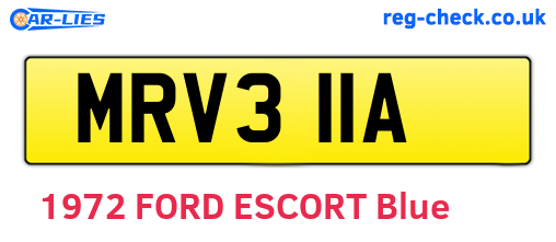 MRV311A are the vehicle registration plates.