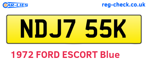 NDJ755K are the vehicle registration plates.