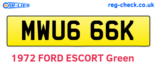 MWU666K are the vehicle registration plates.