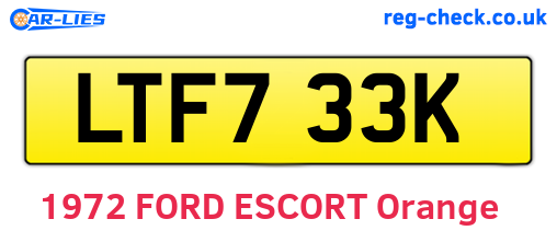 LTF733K are the vehicle registration plates.