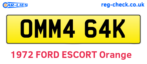 OMM464K are the vehicle registration plates.