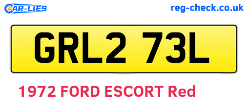 GRL273L are the vehicle registration plates.