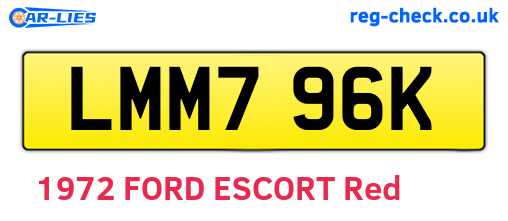 LMM796K are the vehicle registration plates.