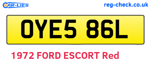 OYE586L are the vehicle registration plates.