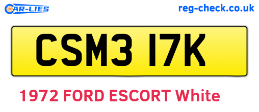 CSM317K are the vehicle registration plates.