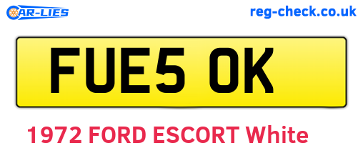 FUE50K are the vehicle registration plates.