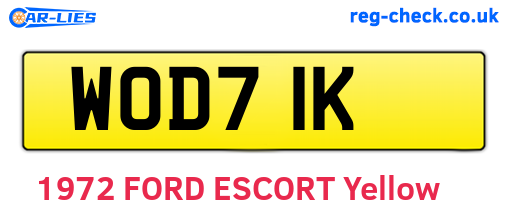 WOD71K are the vehicle registration plates.