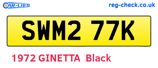 SWM277K are the vehicle registration plates.