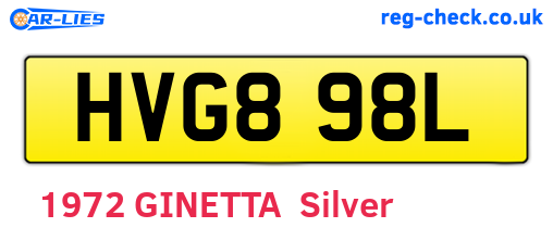 HVG898L are the vehicle registration plates.