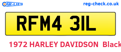 RFM431L are the vehicle registration plates.