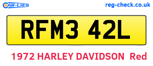 RFM342L are the vehicle registration plates.