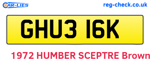 GHU316K are the vehicle registration plates.