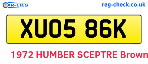 XUO586K are the vehicle registration plates.