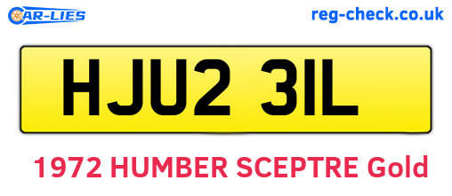 HJU231L are the vehicle registration plates.