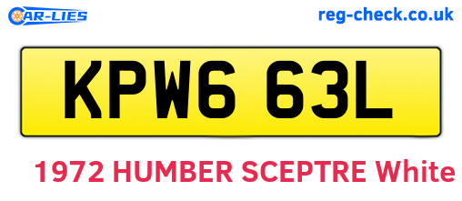 KPW663L are the vehicle registration plates.