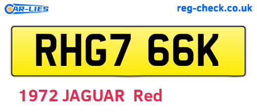 RHG766K are the vehicle registration plates.