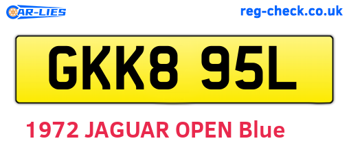 GKK895L are the vehicle registration plates.