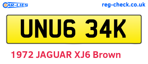UNU634K are the vehicle registration plates.