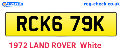 RCK679K are the vehicle registration plates.
