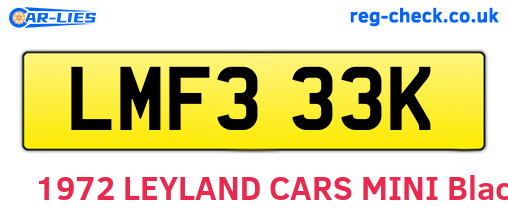 LMF333K are the vehicle registration plates.